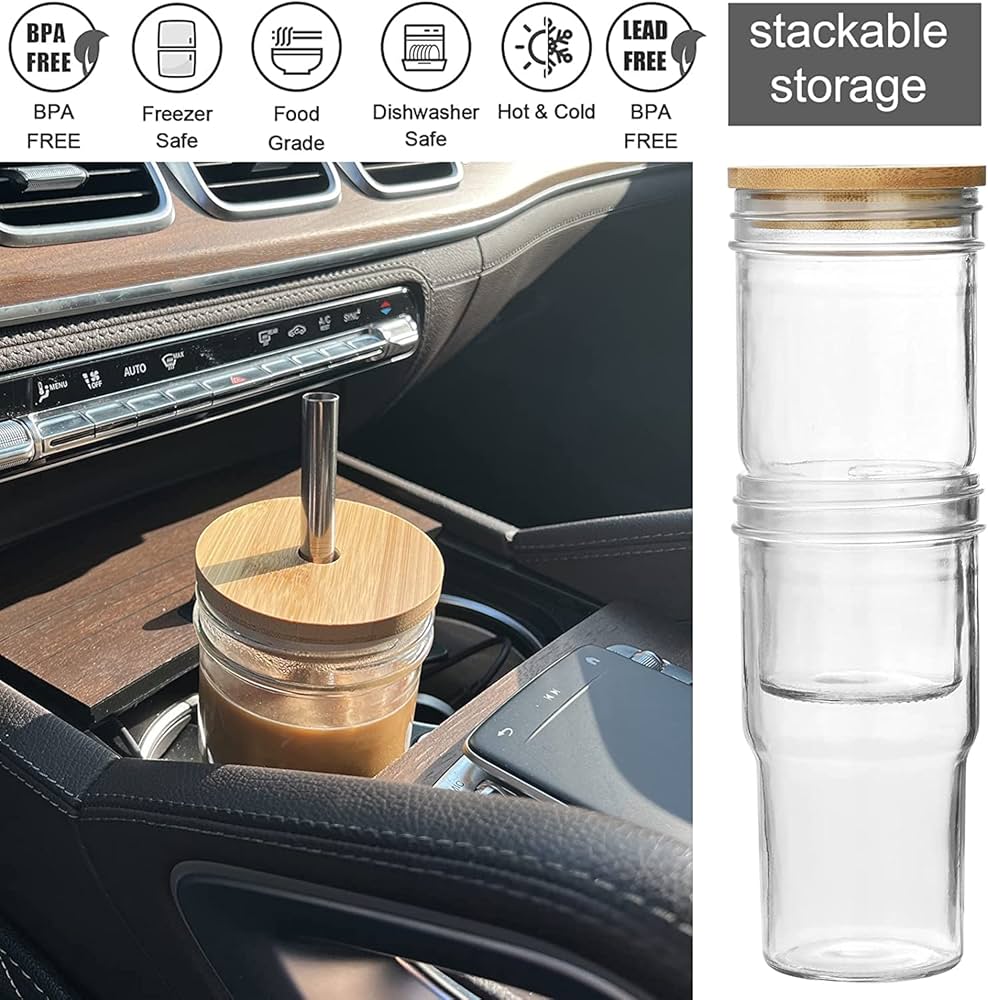 ALINK Bubble Tea Cups zestaw 2 szklanych kubków 650 ml